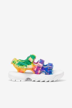 FILA Disruptor Tie Dye Sandals Multicolor / White,Womens Shoes | CA.RVIGSX504